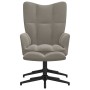 Sillón de relax con taburete de terciopelo gris claro de , Sillones - Ref: Foro24-328106, Precio: 142,03 €, Descuento: %