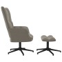 Sillón de relax con taburete de terciopelo gris claro de , Sillones - Ref: Foro24-328106, Precio: 142,03 €, Descuento: %