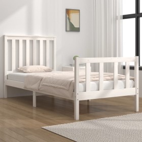 Solid white pine wood bed frame 75x190 cm by , Beds and slatted bases - Ref: Foro24-3103869, Price: 114,99 €, Discount: %