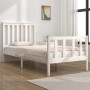 Solid white pine wood bed frame 75x190 cm by , Beds and slatted bases - Ref: Foro24-3103869, Price: 115,10 €, Discount: %