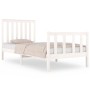 Estructura de cama madera maciza de pino blanco 75x190 cm de , Camas y somieres - Ref: Foro24-3103869, Precio: 115,10 €, Desc...