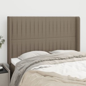 Headboard with ears in taupe gray fabric 147x16x118/128 cm by , Headboards and footboards - Ref: Foro24-3119820, Price: 119,9...