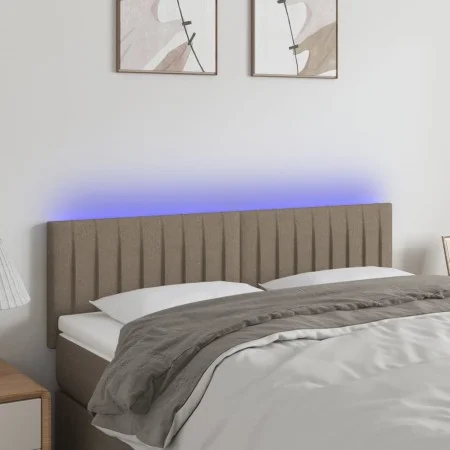 Kopfteil mit LED aus taupegrauem Stoff 144x5x78/88 cm von , Kopf- und Fußteile - Ref: Foro24-3121852, Preis: 61,90 €, Rabatt: %