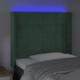 Cabecero con LED de terciopelo verde oscuro 103x16x118/128 cm de , Cabeceros y pies de cama - Ref: Foro24-3124093, Precio: 83...