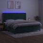 Cama box spring colchón y LED terciopelo verde oscuro 200x200cm de , Camas y somieres - Ref: Foro24-3139586, Precio: 747,15 €...