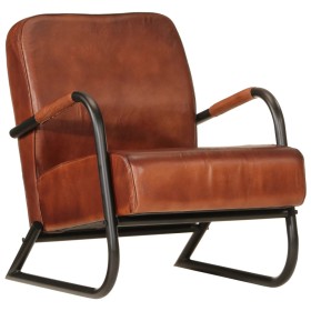 Sillón de cuero auténtico marrón de , Sillones - Ref: Foro24-359631, Precio: 261,99 €, Descuento: %