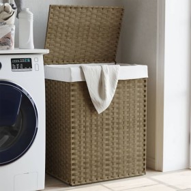 Laundry hamper with synthetic rattan lid 46x33x60 cm by , Laundry baskets - Ref: Foro24-372029, Price: 39,03 €, Discount: %