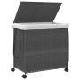 Gray rattan laundry basket with wheels 60x35x60.5 cm by , Laundry baskets - Ref: Foro24-372041, Price: 77,83 €, Discount: %