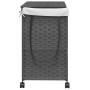 Gray rattan laundry basket with wheels 60x35x60.5 cm by , Laundry baskets - Ref: Foro24-372041, Price: 77,83 €, Discount: %