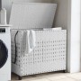 Laundry hamper with white rattan wheels 66x35x60 cm by , Laundry baskets - Ref: Foro24-372048, Price: 90,63 €, Discount: %