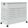 Laundry hamper with white rattan wheels 66x35x60 cm by , Laundry baskets - Ref: Foro24-372048, Price: 90,63 €, Discount: %