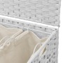 Laundry hamper with white rattan wheels 66x35x60 cm by , Laundry baskets - Ref: Foro24-372048, Price: 90,63 €, Discount: %