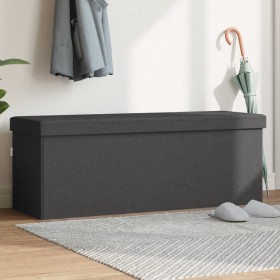 Dark gray synthetic linen folding storage bench by , Benches for halls and storage - Ref: Foro24-374904, Price: 58,42 €, Disc...