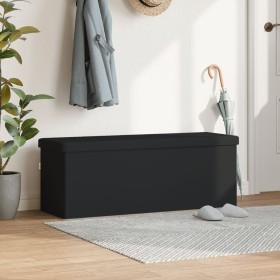 Folding black PVC storage bench by , Benches for halls and storage - Ref: Foro24-374906, Price: 69,99 €, Discount: %