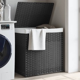 Laundry basket 2 sections synthetic rattan gray 53x35x57cm by , Laundry baskets - Ref: Foro24-372036, Price: 65,86 €, Discoun...