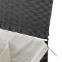 Laundry basket 2 sections synthetic rattan gray 53x35x57cm by , Laundry baskets - Ref: Foro24-372036, Price: 62,15 €, Discoun...