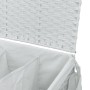 Cesto para ropa sucia con ruedas ratán blanco 60x35x60,5 cm de , Cestas para ropa - Ref: Foro24-372043, Precio: 78,84 €, Desc...