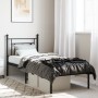 Bed frame with black metal headboard 80x200 cm by , Beds and slatted bases - Ref: Foro24-374330, Price: 63,99 €, Discount: %