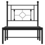 Bed frame with black metal headboard 80x200 cm by , Beds and slatted bases - Ref: Foro24-374330, Price: 63,99 €, Discount: %