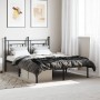 Bed frame with black metal headboard 140x190 cm by , Beds and slatted bases - Ref: Foro24-374339, Price: 97,95 €, Discount: %