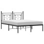 Bed frame with black metal headboard 140x190 cm by , Beds and slatted bases - Ref: Foro24-374339, Price: 97,95 €, Discount: %