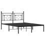 Bed frame with black metal headboard 140x190 cm by , Beds and slatted bases - Ref: Foro24-374339, Price: 97,95 €, Discount: %