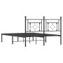 Bed frame with black metal headboard 140x190 cm by , Beds and slatted bases - Ref: Foro24-374339, Price: 97,95 €, Discount: %