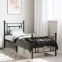 Bed frame with headboard and black metal footboard 75x190 cm by , Beds and slatted bases - Ref: Foro24-374347, Price: 69,33 €...