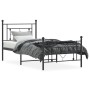 Bed frame with headboard and black metal footboard 100x190cm by , Beds and slatted bases - Ref: Foro24-374351, Price: 76,82 €...