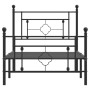 Bed frame with headboard and black metal footboard 100x190cm by , Beds and slatted bases - Ref: Foro24-374351, Price: 76,82 €...