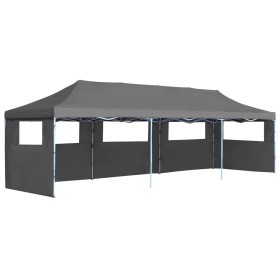 Zusammenklappbares Pop-Up-Partyzelt mit 5 anthrazitfarbenen Wänden 3x9 m von vidaXL, Zelte und Pavillons - Ref: Foro24-44981,...