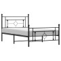 Bed frame with headboard and black metal footboard 107x203cm by , Beds and slatted bases - Ref: Foro24-374353, Price: 81,65 €...