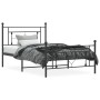 Bed frame with headboard and black metal footboard 107x203cm by , Beds and slatted bases - Ref: Foro24-374353, Price: 81,65 €...