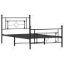 Bed frame with headboard and black metal footboard 107x203cm by , Beds and slatted bases - Ref: Foro24-374353, Price: 81,65 €...