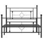 Bed frame with headboard and black metal footboard 107x203cm by , Beds and slatted bases - Ref: Foro24-374353, Price: 81,65 €...