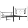 Bed frame with headboard and black metal footboard 107x203cm by , Beds and slatted bases - Ref: Foro24-374353, Price: 81,65 €...