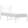 Estructura de cama de metal con cabecero blanco 80x200 cm de , Camas y somieres - Ref: Foro24-374379, Precio: 63,19 €, Descue...