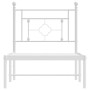 Estructura de cama de metal con cabecero blanco 80x200 cm de , Camas y somieres - Ref: Foro24-374379, Precio: 63,19 €, Descue...