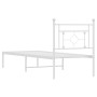 Estructura de cama de metal con cabecero blanco 80x200 cm de , Camas y somieres - Ref: Foro24-374379, Precio: 63,19 €, Descue...