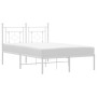 Metal bed frame with white headboard 120x190 cm by , Beds and slatted bases - Ref: Foro24-374385, Price: 87,97 €, Discount: %