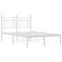 Estructura de cama de metal con cabecero blanca 120x190 cm de , Camas y somieres - Ref: Foro24-374385, Precio: 87,89 €, Descu...