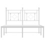 Metal bed frame with white headboard 120x190 cm by , Beds and slatted bases - Ref: Foro24-374385, Price: 87,97 €, Discount: %