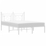 Estructura de cama de metal con cabecero blanca 135x190 cm de , Camas y somieres - Ref: Foro24-374387, Precio: 97,20 €, Descu...