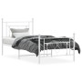 Metal bed frame with headboard and footboard white 90x190 cm by , Beds and slatted bases - Ref: Foro24-374398, Price: 74,16 €...