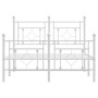 Metal bed frame with headboard and white footboard 120x190 cm by , Beds and slatted bases - Ref: Foro24-374403, Price: 110,00...