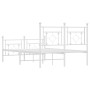 Metal bed frame with headboard and white footboard 120x190 cm by , Beds and slatted bases - Ref: Foro24-374403, Price: 110,00...