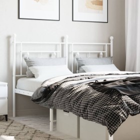 White metal headboard 135 cm by , Headboards and footboards - Ref: Foro24-374420, Price: 39,98 €, Discount: %