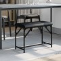 Dining bench made of black steel and synthetic leather 62x32x45 cm by , Dining and kitchen benches - Ref: Foro24-835217, Pric...