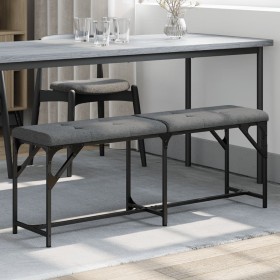 Dark gray steel and fabric dining bench 124x32x45 cm by , Dining and kitchen benches - Ref: Foro24-835222, Price: 58,44 €, Di...