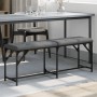 Dark gray steel and fabric dining bench 124x32x45 cm by , Dining and kitchen benches - Ref: Foro24-835222, Price: 58,38 €, Di...